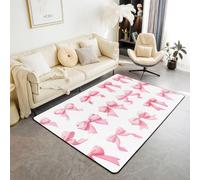 Homewish Tapis Salon 100x150cm Arc Roses | Tapis Chambre Antidérapant Nœud en Ruban Décoration D'Intérieur Fille Ruban -