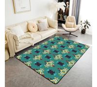 Homewish Tapis Salon 100x150cm Aztec Bohémien Tapis Chambre Flèche Aztec Tribu Ethnique Tapis Sol Triangle Diamant Tribal Western Décoration D'Intérieur Boho Géométrique Natif du Sud-Ouest