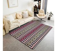 Homewish Tapis Salon 100x150cm Aztec Western Tapis Chambre Aztec Natif du Sud-Ouest Tapis Sol Motif Exotique Tribu Ethnique Décoration D'Intérieur Triangle Diamant Tribal Navajo