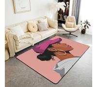 Homewish Tapis Salon 100x150cm Filles Noires Filles Tapis Chambre Mode Noir Tapis Sol Magnifique Vogue à la Mode Décoration D'Intérieur Princesse Africaine Magique