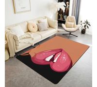Homewish Tapis Salon 100x150cm Filles Noires Rose Tapis Chambre Enfants Africains Noirs Tapis Sol Magnifique Vogue Mode Décoration D'Intérieur Maquillage Romantique Minimaliste