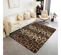 Homewish Tapis Salon 100x150cm Imprimé Léopard Ombré Noir Brun Y2K Tapis Chambre Motif Guépard Tapis Sol Simulé Décoration D'Intérieur Peau Animale