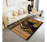 Homewish Tapis Salon 100x150cm Tribal Africain Tapis Chambre Fille Cheveux Afro Exotique Tapis Sol Tribu Mélanine Boho Silhouette Ethnique Décoration D'Intérieur Magie Batik Bohémienne