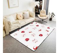 Homewish Tapis Salon 150x200cm Baseball Jeu Sportif Tapis Sol Jeux de Softball Tapis Chambre Casque Blanc Décoration D'Intérieur Thème de Ballon