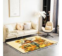 Homewish Tapis Salon 150x200cm Épouvantail Automne | Tapis Sol Antidérapant Récolte Potiron pour Chambre à Coucher Halloween Dessin Animé Chauve-Souris -
