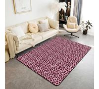 Homewish Tapis Salon 150x200cm Imprimé Guépard Rose Tapis Sol Peau de Léopard Tapis Chambre Guépard Faune Décoration D'Intérieur Animal Safari Africain