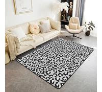 Homewish Tapis Salon 150x200cm Imprimé Léopard Tapis Sol Imprimé Animal Groovy Tapis Chambre Guépard des Neiges Gris Clair Décoration D'Intérieur Art Guépard Moderne