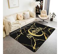 Homewish Tapis Salon 150x200cm Lettre C Tapis Sol Marbré Tapis Chambre Aquarelle Moderne Motif Rouleau Rococo Décoration D'Intérieur Marbre Abstrait Texture