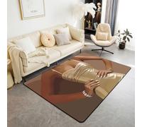 Homewish Tapis Salon 150x200cm Mode Noir Tapis Sol Filles Noires Vogue Tapis Chambre Magnifique à la Mode Décoration D'Intérieur Thème Mode Romantique