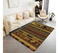 Homewish Tapis Salon 150x200cm Tribal Africain Tapis Sol Afro Brocart Dégradé Tapis Chambre Coloré Tribal Ethnique Tissu Kente Batik Décoration D'Intérieur Tribu Boho Exotique