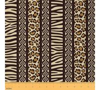 Homewish Tissu D'Ameublement Imprimé Léopard pour Chaises, Tissu Guépard au Mètre au Mètre 184x150 (HxB), Tissu Décoratif À Rayures Motif Géométrique Boho, Imperméable, Bricolage, Marron