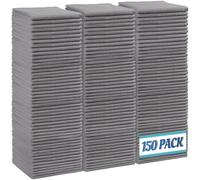 HOMEXCEL Chiffon de nettoyage en microfibre gris, lot de 150 chiffons de nettoyage, serviettes de nettoyage, 29,2 x 29,2 cm Serviettes de magasin
