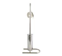 MSV France Serviteur WC Combiné homeXpert - Inox avec brosse WC fermée et dérouleur H.80 cm