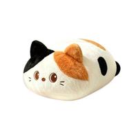 HOMEXYLYL Oreiller en Peluche for Chat, Jouet en Peluche for Chaton de Dessin animé, Pose couchée, Coussin de câlin for Filles, Cadeau d'anniversaire et de noël Chaleureux(White)