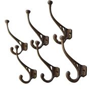 HomeZone 5 pièces Style Vintage Marron Fonte Support Mural Rouleau Crochet Porte Manteau Rangement de Maison Crochets Murale Hanger. Rustique Maison ou Jardin décoration Murale Sculpture