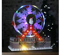HomeZone - Grande roue musicale animée de Noël avec lumières LED changeant de couleur et sons, fonctionne avec des piles.