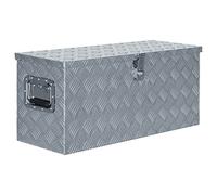 Homgoday Caisse en aluminium 80 x 30 x 35 cm Argent, boîte à outils