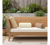 Homgoday Coussin décoratif canapé lit Housse Amovible Lavable Main Fermeture éclair garnissage PP Doux Coussin de jeté 2 pc HEERLEN Crème Diam 15 x 40 cm Polyester