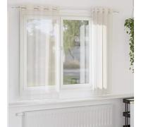 Homgoday Curtains Voile Beige 140x140 cm - 2 Pack, Easy Installation, Semi-Transparent, Washable