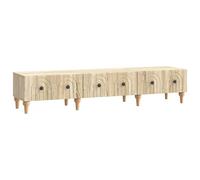 Homgoday Meuble TV Modern Chêne Sonoma - 3 Tiroirs, 147 cm, Stockage Spacieux