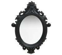 Homgoday Miroir mural style château 56 x 76 cm noir, meuble, miroir de porte miroir vanité salle de bain, miroir mural de salle de bain, miroir de salle de bain