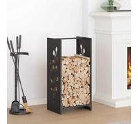 Homgoday Rack pour bois de chauffage noir 40 x 30 x 80 cm, porte-bûches d'intérieur, porte-bois de chauffage, porte bois pour cheminée, bois d'intérieur, empilable poêle en bois M-864219