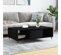 Homgoday Table basse en bois d'ingénierie noire 104 x 60 x 35 cm, console d'appoint table de salon latérale pour thé, café, salon de type 2 tables basses