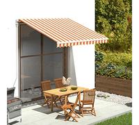 Homgoday Tonnelle Toile Résistante UV 280x245cm, Couleur Orange et Jaune, 100% Polyester, Housse de Protection