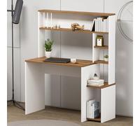 HOMIDEA Olivia Bureau pour Ordinateur - Table de Travail avec étagères et Porte au Design Moderne pour Le Salon, Le Bureau ou Une Chambre d'enfants 45T x 114B x 139H (Olivia - Blanc)
