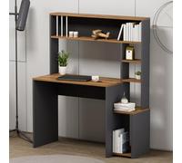 HOMIDEA Olivia Bureau pour Ordinateur - Table de Travail avec étagères et Porte au Design Moderne pour Le Salon, Le Bureau ou Une Chambre d'enfants 45T x 114B x 139H (Olivia - Antrachite)