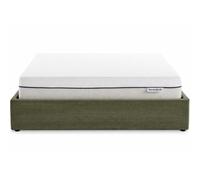 HOMIFAB Ensemble Lit Coffre Adulte 180x200cm en Velours côtelé Vert avec sommier - Handy + Matelas Ressorts ensachés - Spring Elite