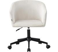 HOMIFAB Fauteuil de Bureau pivotant et réglable en Hauteur en Velours côtelé Beige - Marlo