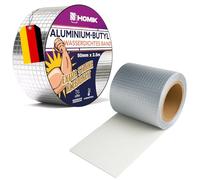 HOMIK Bande d'étanchéité en aluminium véritable butyle extrêmement résistante aux UV, Ruban d'étanchéité étanche intérieur & extérieur | 5cm x 2.5m | Ruban de réparation toiture auto-adhésif