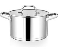 Homikit 24cm Casserole 5,7L Grande Acier Inoxydable Marmite à Pâtes Induction 3 Couches Convient
