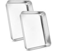 Homikit Ensemble de 2 plaques à pâtisserie en acier inoxydable, rectangulaire Petit 23,8 * 18 * 5 cm