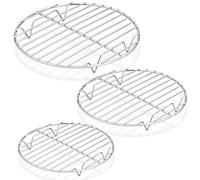 Homikit Ensemble de 3 grilles de refroidissement rondes en acier inoxydable pour la cuisson, le refroidissement et la cuisson à la vapeur, 19/23 / 27 cm, saines et durables, adaptées au four et au