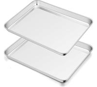 Homikit Ensemble de plaques à pâtisserie en acier inoxydable 40x30x2,5 cm 2 pièces - Lavable au lave-vaisselle & Sain