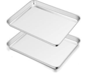 Homikit Ensemble de plaques à pâtisserie en acier inoxydable 40x30x2,5 cm 2 pièces - Lavable au lave-vaisselle & Sain