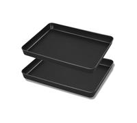 Homikit Lot de 2 mini plaques de cuisson en acier au carbone 23,7 x 17,7 x | Plaque de cuisson rectangulaire antiadhésive pour la cuisson et le service, protection saine contre la rouille