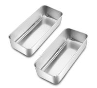Homikit Lot de 2 moules à pain, rectangulaires, en acier inoxydable, 30,5 cm, pour gâteaux, pains et toasts, 7,6 cm de profondeur, sains et non toxiques, passent au lave-vaisselle