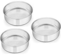Homikit Moule à gâteaux en acier inoxydable 16 cm Set de 3 moules antiadhésifs