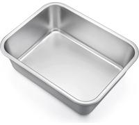 Homikit Petit plat à four en acier inoxydable 27 x 21 x 8 cm - Parfait pour les lasagnes Brownie