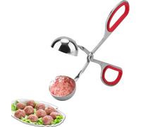 Hominas Pince Moule à Boulettes De Viande, Pinces à Billes Meatball Outil De Fabrication De Boulettes Pince à Glace En Acier Inoxydable pour La Cuisine, Rouge