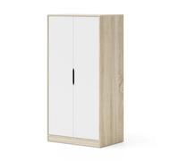 Homlando Armoire à Deux Portes avec Tringle à vêtements 5 Compartiments, Grand Espace de Rangement pour Chambre à Coucher, Chambre d'adolescent, 90 cm de Large x 165 cm de Haut x 55 cm de Profondeur