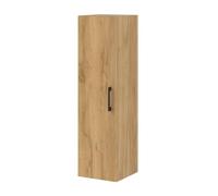 Homlando Armoire de Salle de Bains Lumi 110 cm, Armoire Haute Suspendue de 30 cm avec 3 étagères, Fermeture en Douceur, Chêne doré