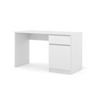 Homlando Bureau Maja 130 cm avec tiroir et Caisson - Blanc Mat | Bim Furniture - ref. 5903769752409 - 5903769752409 - Blanc - Materiaux mixtes