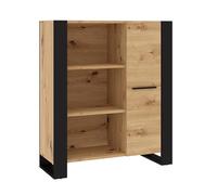 Homlando Étagère de Rangement, Bibliothèque Style Industriel pour Salon ou Chambre, Meuble Rangement 6 Niveaux, Chêne Artisan Noir Nuka 90x45x110 cm