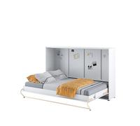 Homlando Lenart Concept Pro CP05 Lit mural, 120 x 200 cm, lit pliant horizontal, armoire avec lit pliant intégré, lit fonctionnel, blanc mat