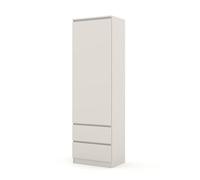 Homlando Maja Armoire Multi-usages 60 cm avec tiroirs, étagère étroite pour Salon et Bureau, Rangement Moderne avec Porte, Design Minimaliste, Panneau stratifié de qualité supérieure (Cachemire)