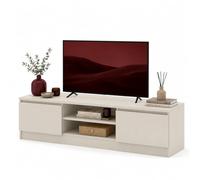 Homlando Maja - Meuble TV moderne - 150 x 40 x 38,5 cm - Sans poignées - 2 portes et 2 compartiments ouverts - Meuble TV pour salon (cachemire)